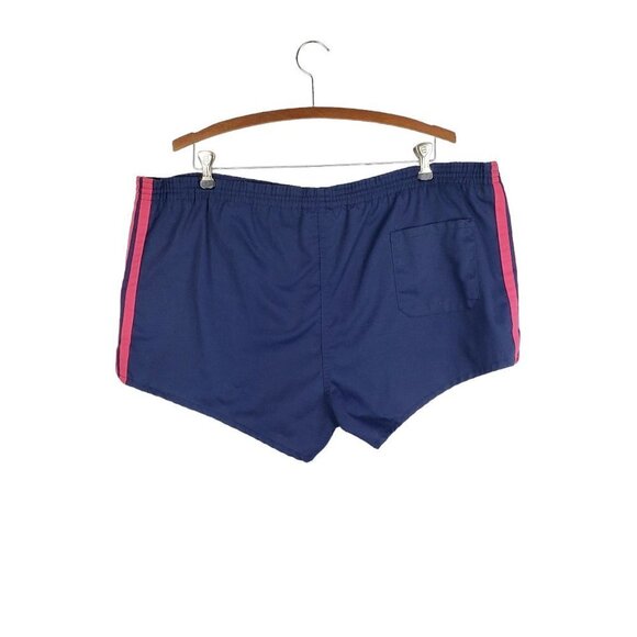 Adidas Vintage 1980s Running Shorts Made in USA Blue Red Trefoil Size XL - Picture 2 of 13